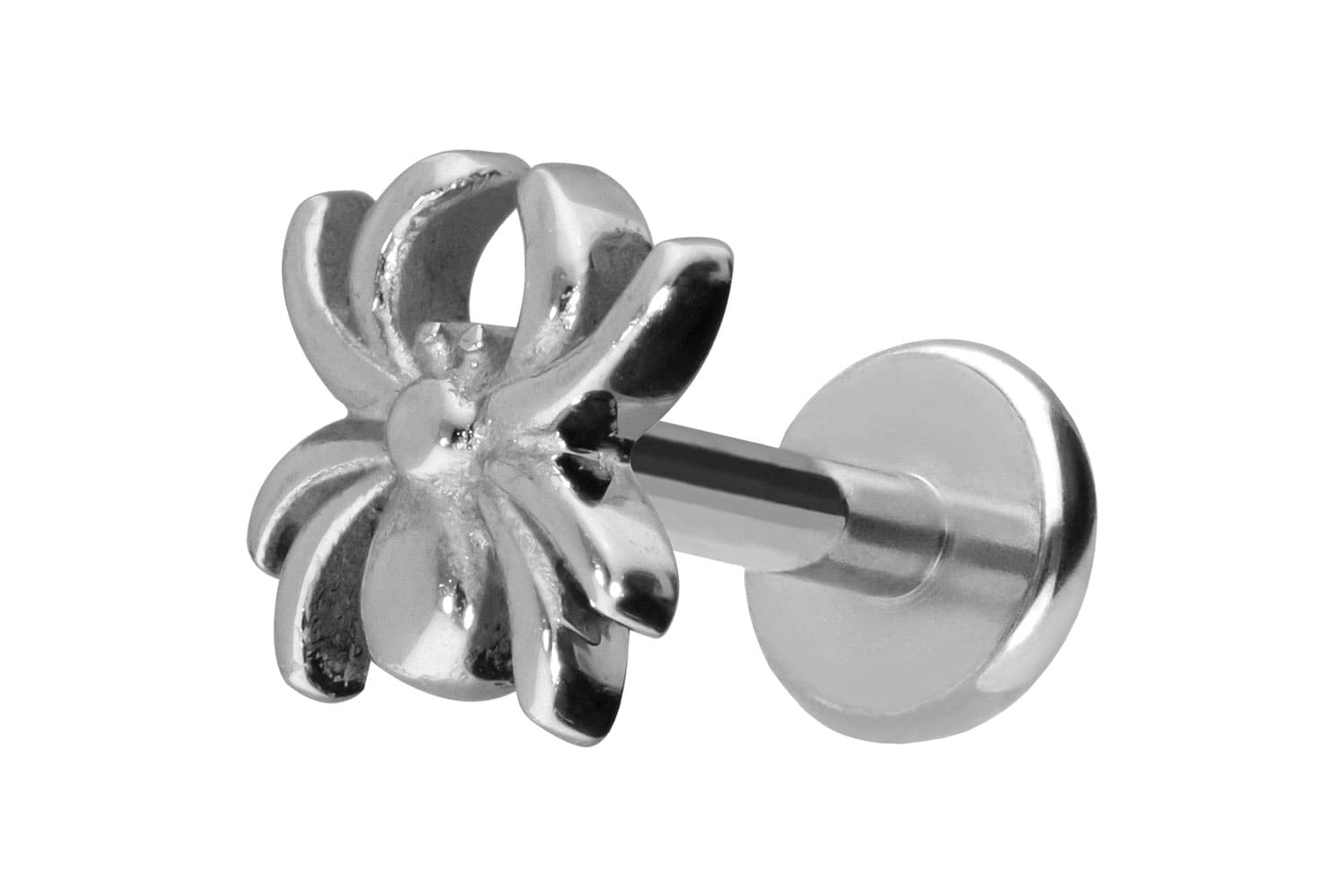Titan Labret Piercing mit Push Fit SPINNE